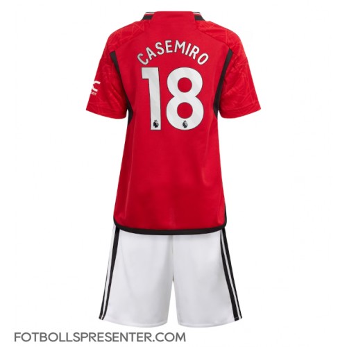 Manchester United Casemiro #18 Hemmatröja Barn 2023-24 Kortärmad (+ korta byxor)